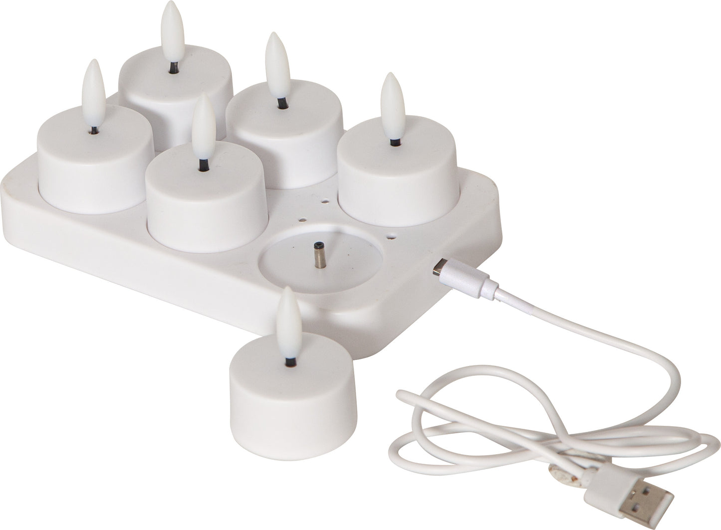 Star Trading - LED Värmeljus 6-pack Chargeme - 7cm - Vit
