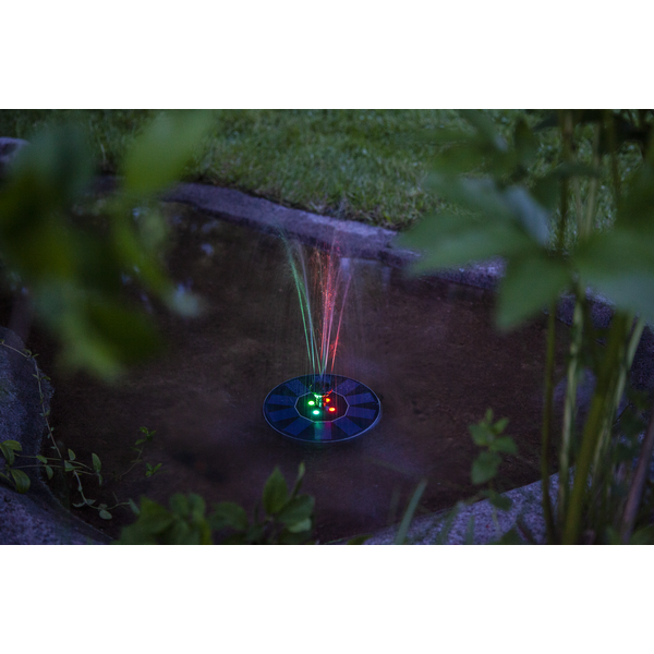 Star Trading - Solcellsbelysning - Solcellsdekoration Fountain - Svart - 10cm Ljusfärg RGB (Röd-Grön-Blå)