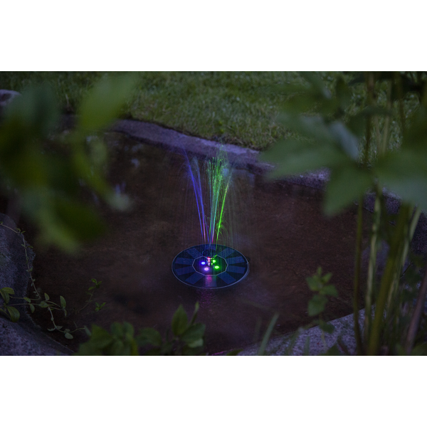 Star Trading - Solcellsbelysning - Solcellsdekoration Fountain - Svart - 10cm Ljusfärg RGB (Röd-Grön-Blå)