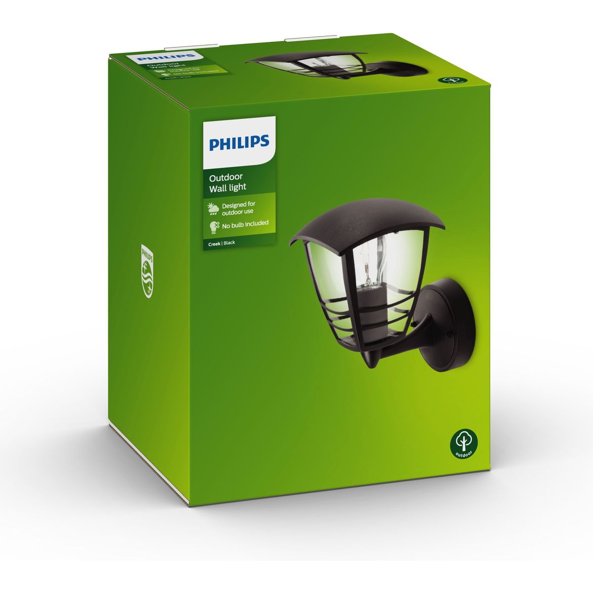 Philips - Creek wall lantern black 1x60W 230V up
