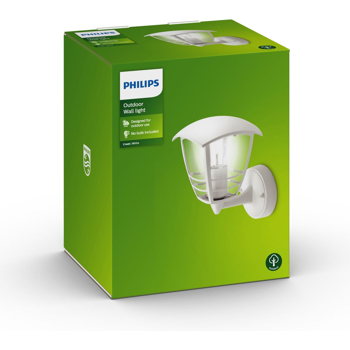 Philips - Creek wall lantern white 1x60W 230V up