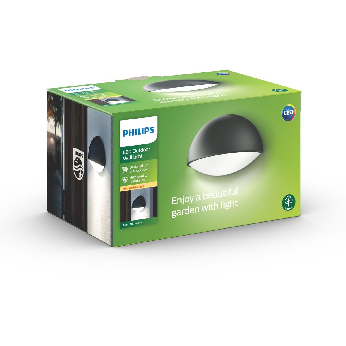 Philips - Dust wall lantern anthracite 1x3W 230V