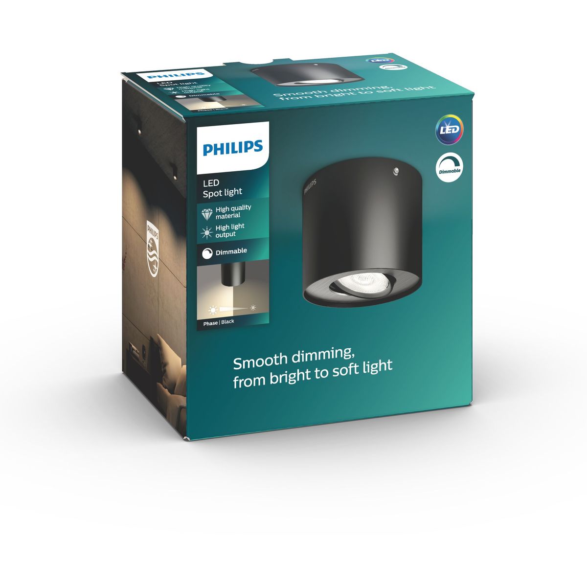 Philips - Phase single spot black 1x4.5W SELV