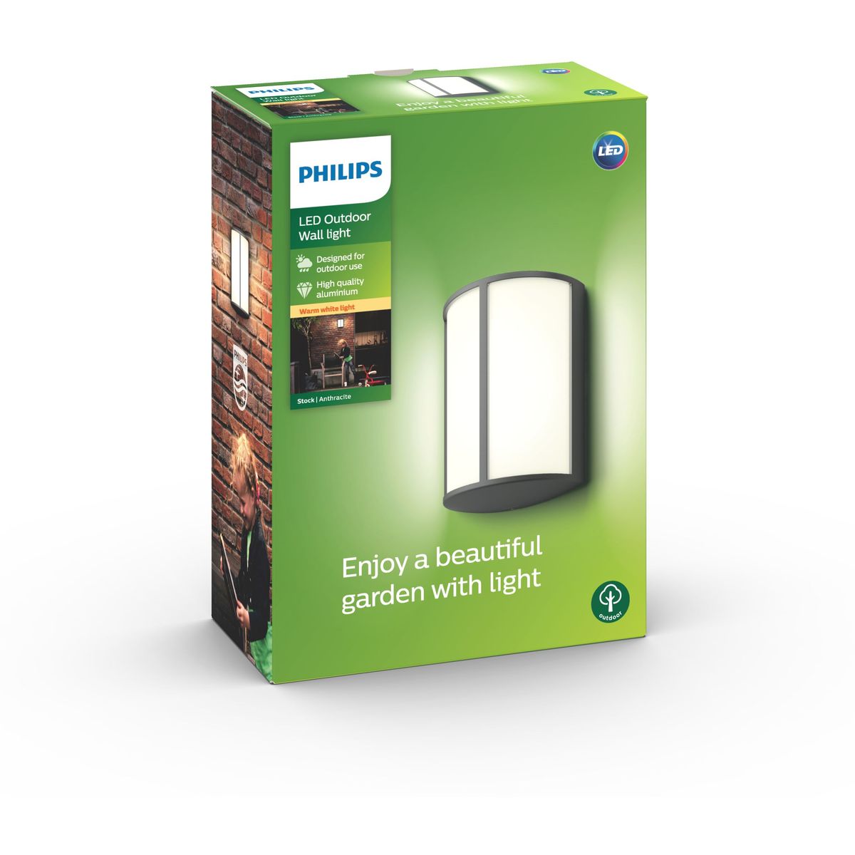 Philips - Stock wall lantern anthracite 1x6W 230V