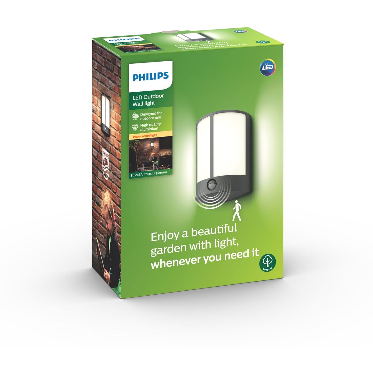 Philips - Stock IR wall lantern anthracite 1x6W