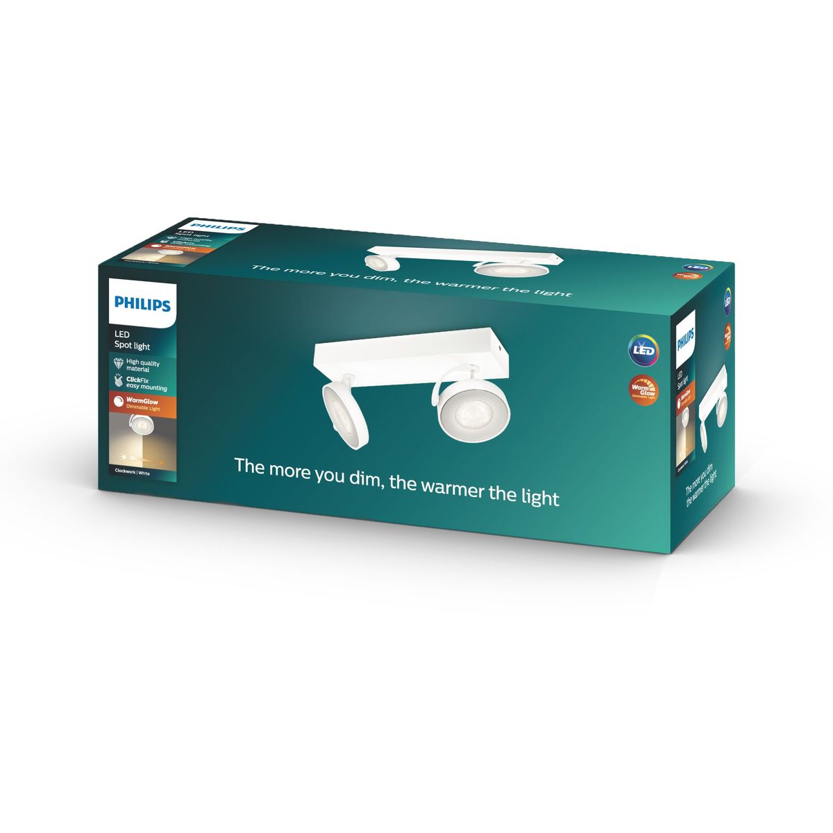 Philips - CLOCKWORK bar/tube white 2x4.5W SELV