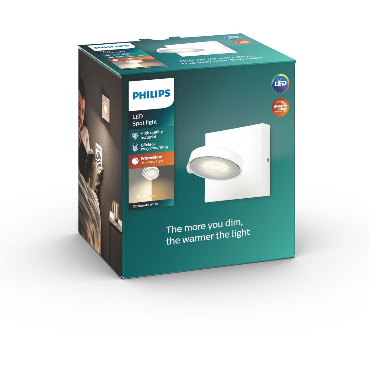 Philips - CLOCKWORK single spot white 1x4.5W SELV
