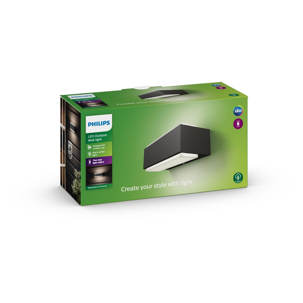 Philips - Stratosphere wall lantern anthracite 2x