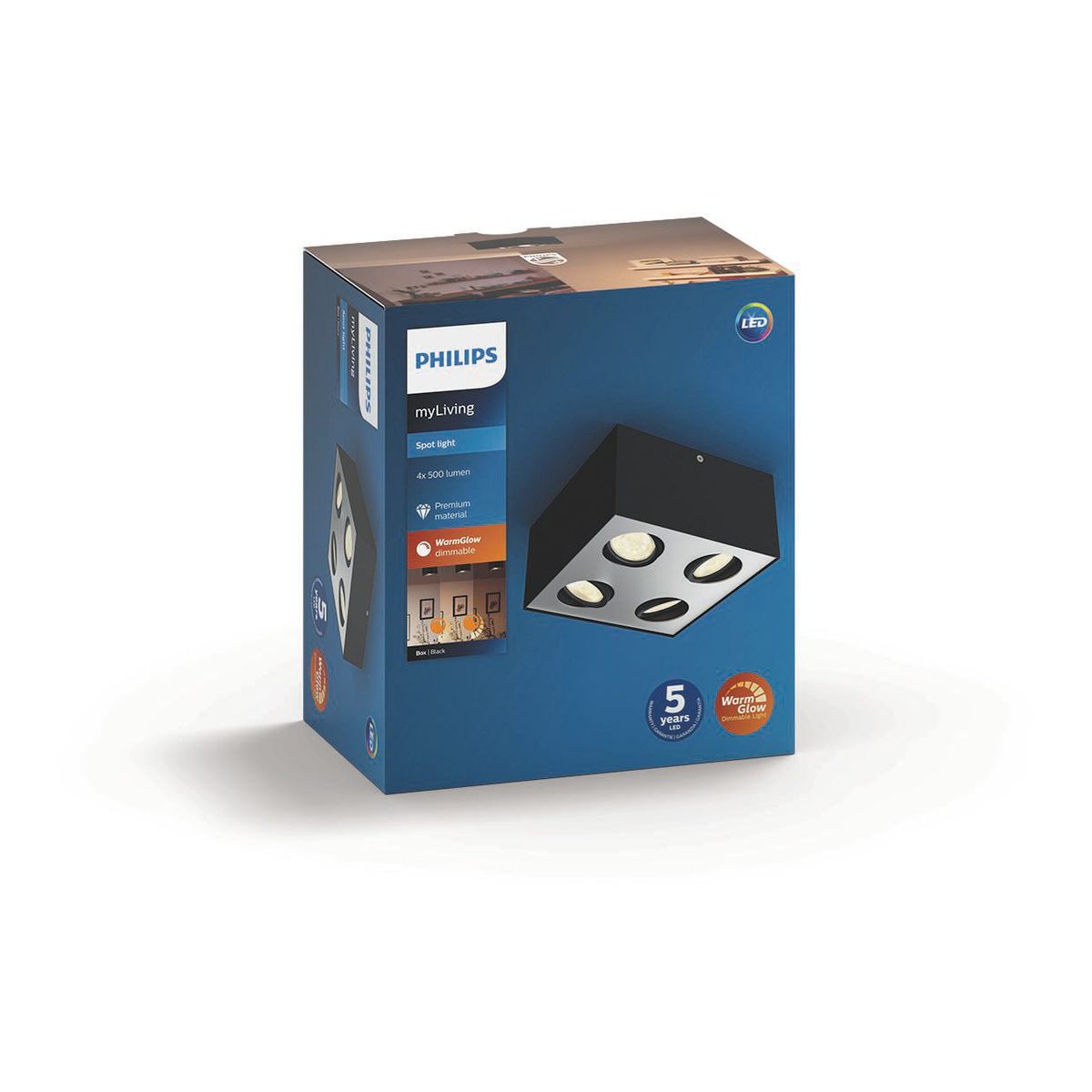 Philips - BOX special form black 4x4.5W SELV