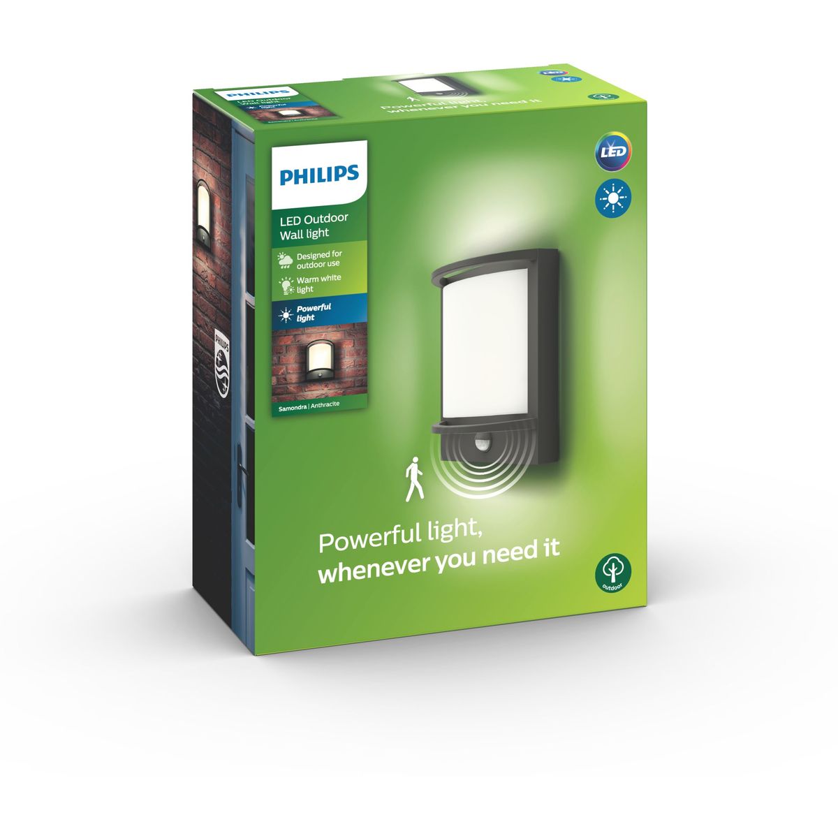 Philips - Samondra IR wall lantern anthracite 1x12