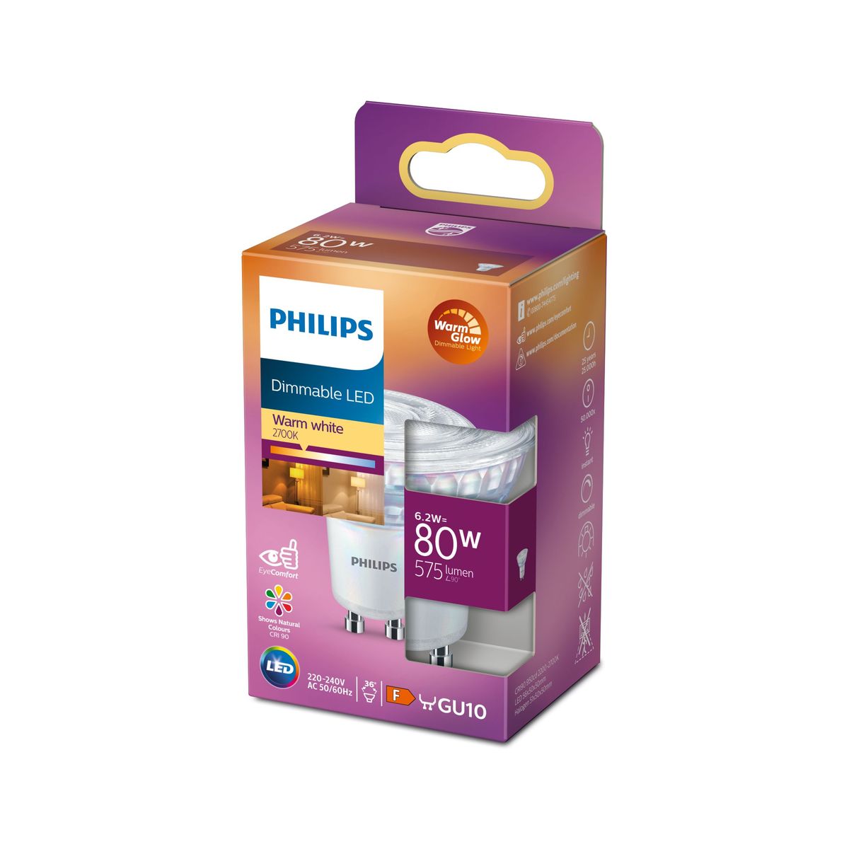 Philips - LED CLA 80W GU10 CRI90 WW 36D WGD SRT4