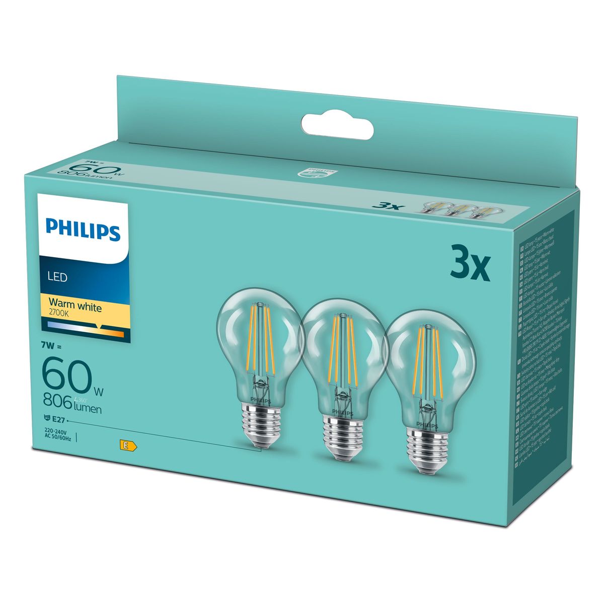 Philips - LED classic 60W A60 E27 WW CL ND3PFDisc