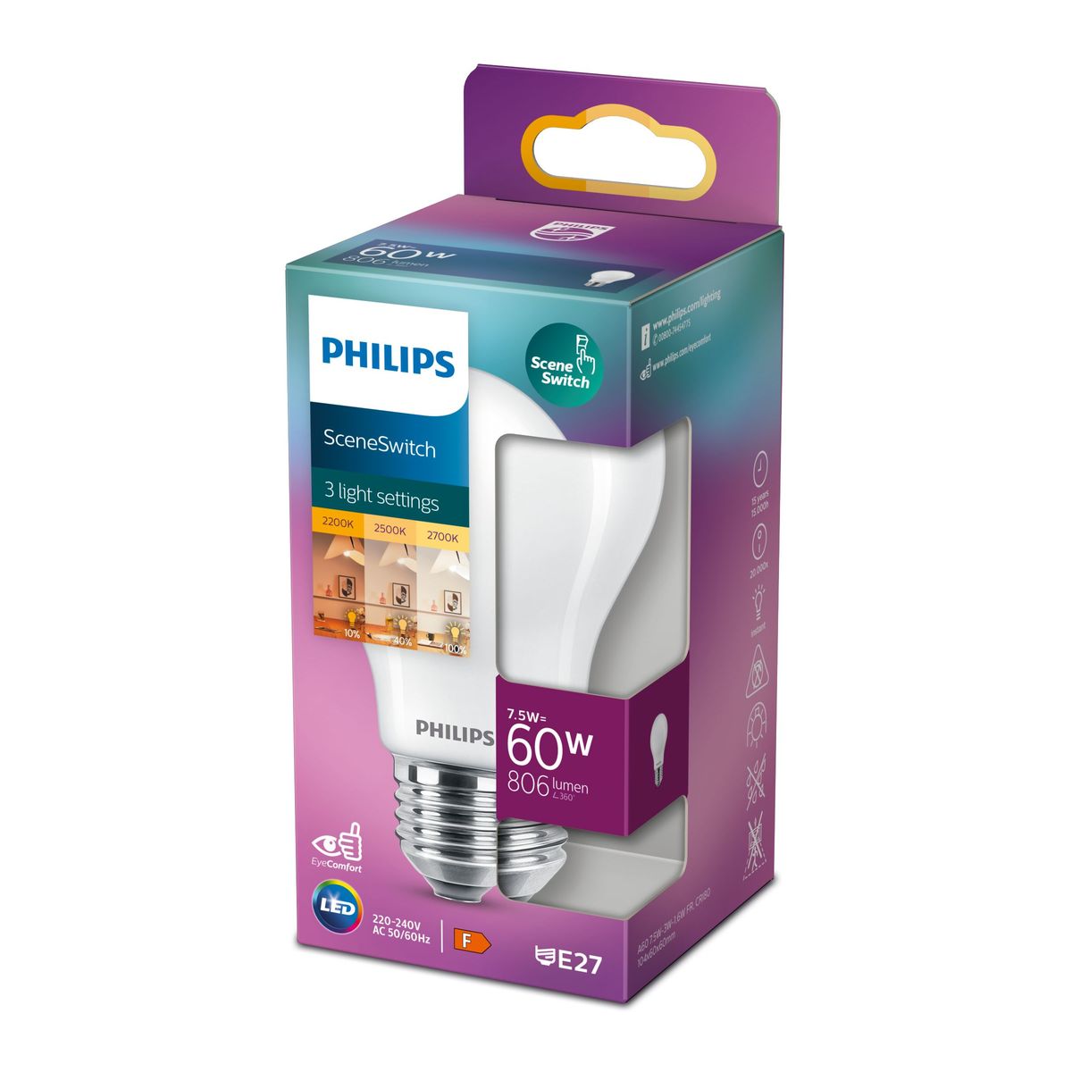 Philips - LEDClassic SSW 60W A60 E27 WW FRND 1SRT4