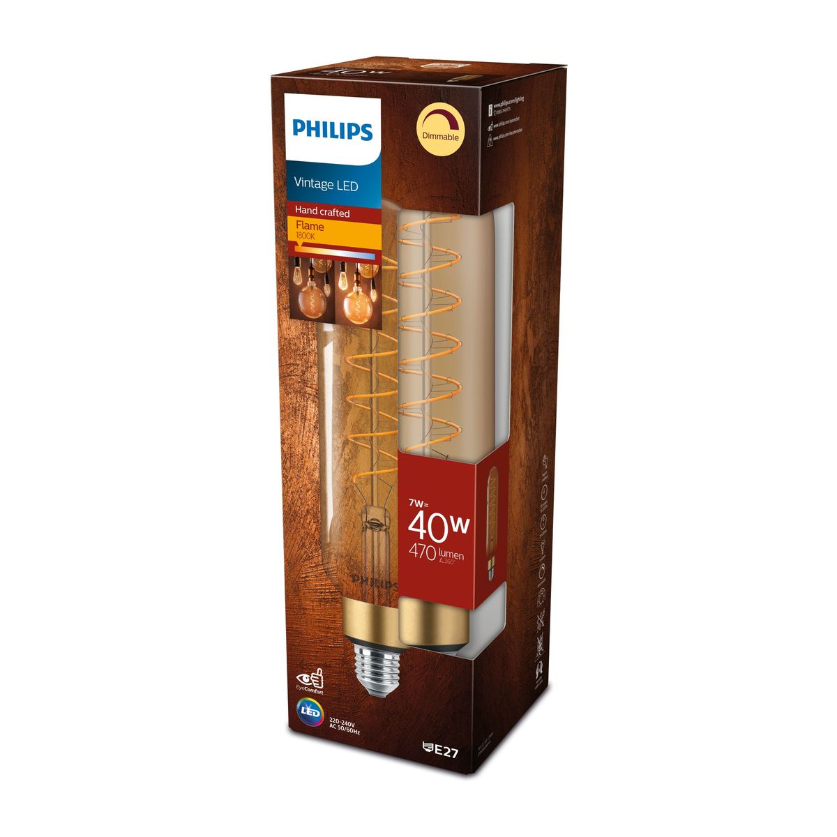 Philips - LED classic-giant 40W E27 T65 GOLD DIM