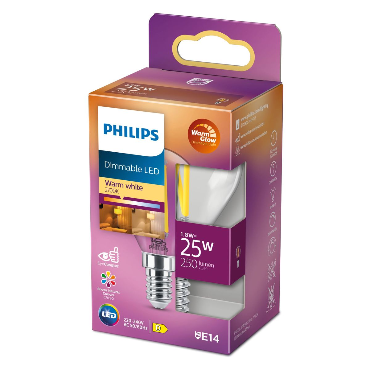 Philips - LED classic 25W P45 E14 CL WGD90 SRT4