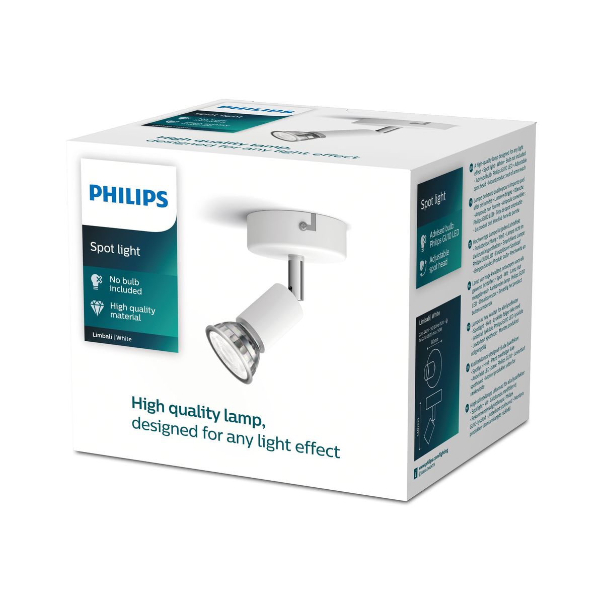 Philips - Limbali single spot white 1x50W 230V