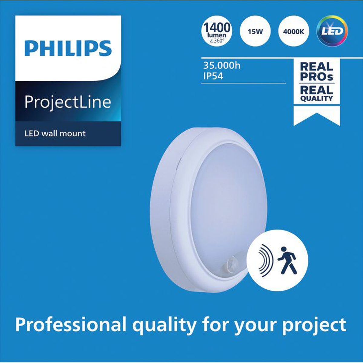 Philips - Projectline Wallmount rnd 1400 4000K Sen