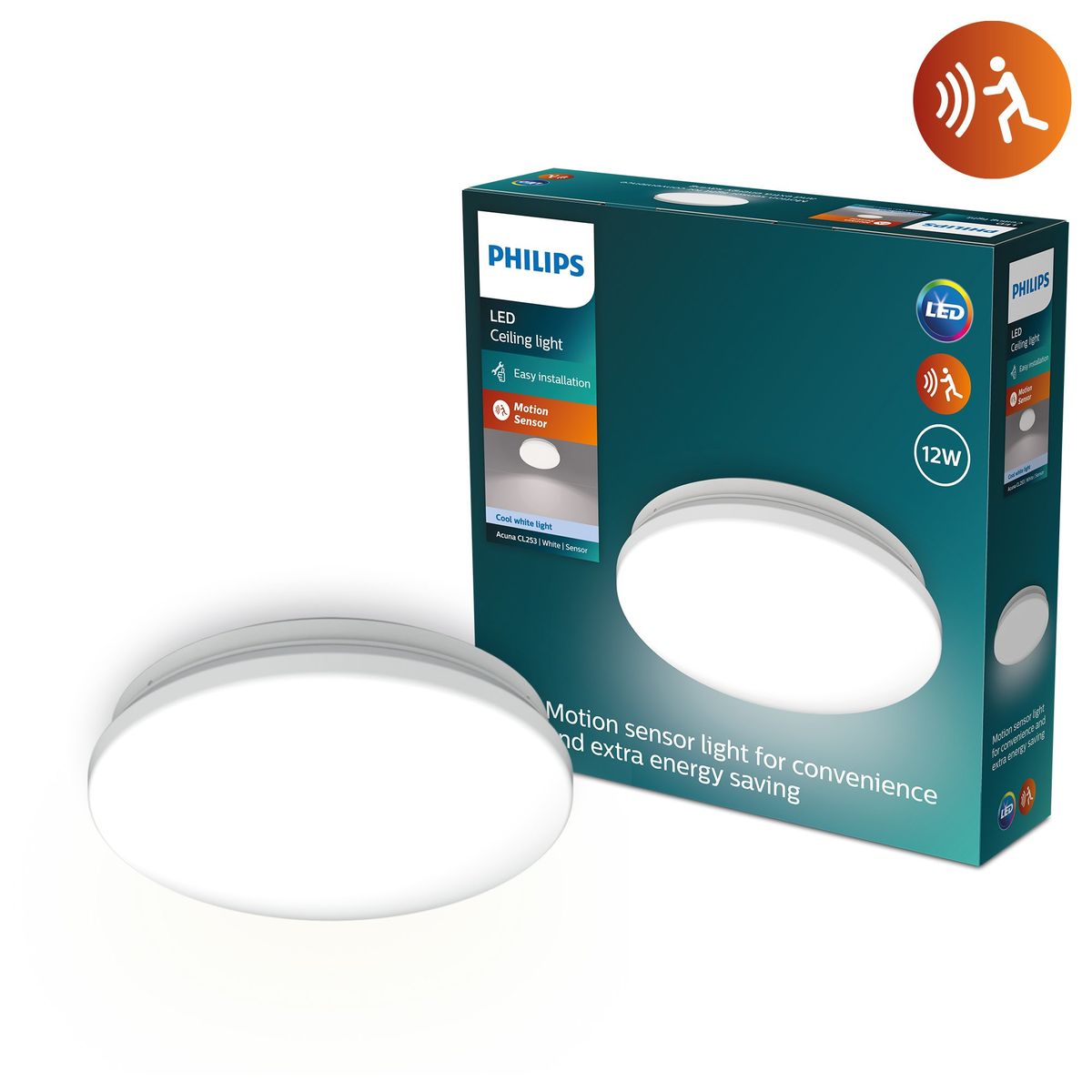 Philips - Acuna CL253 RD 12W 40K W HV Sensor