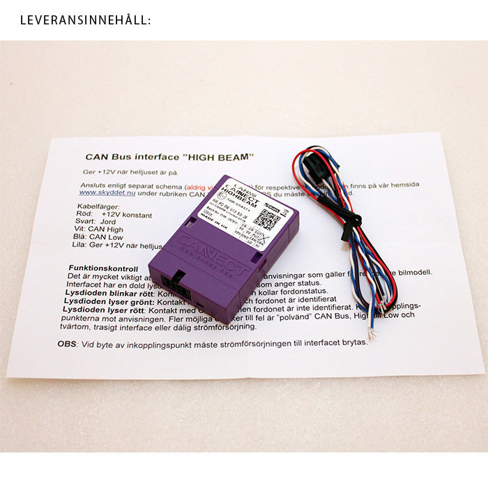 CANM8 – Styrströmssignal till Extraljus 12V