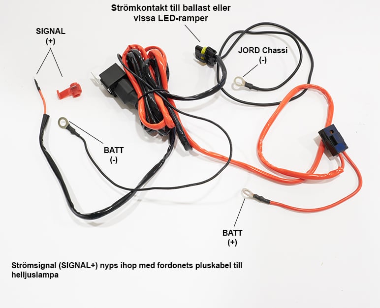 Reläkabelsats 1st Extraljus 12V|9006
