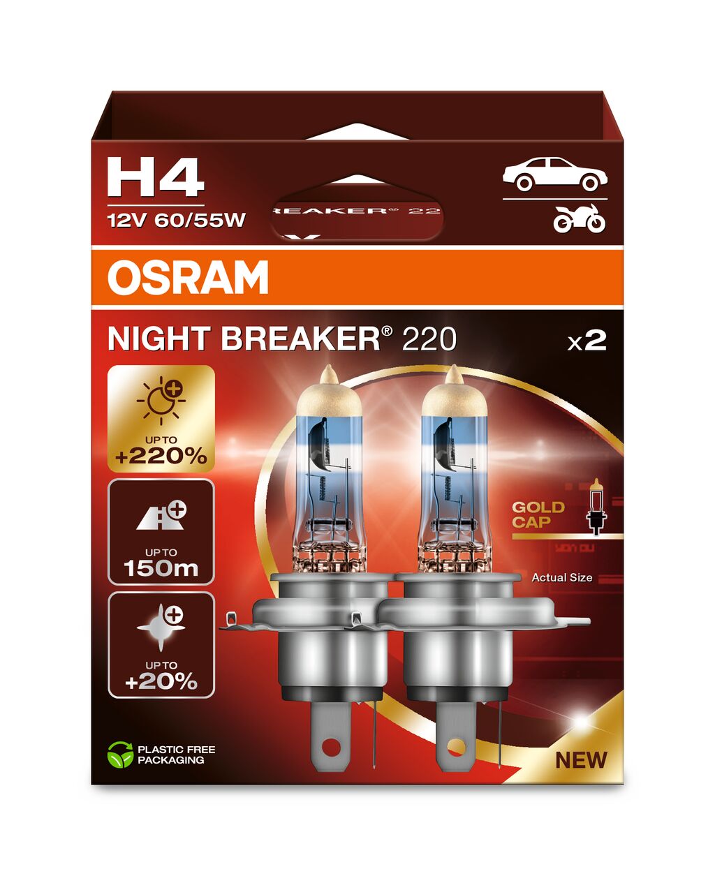 OSRAM NIGHT BREAKER 220 - H4 - 2-pack