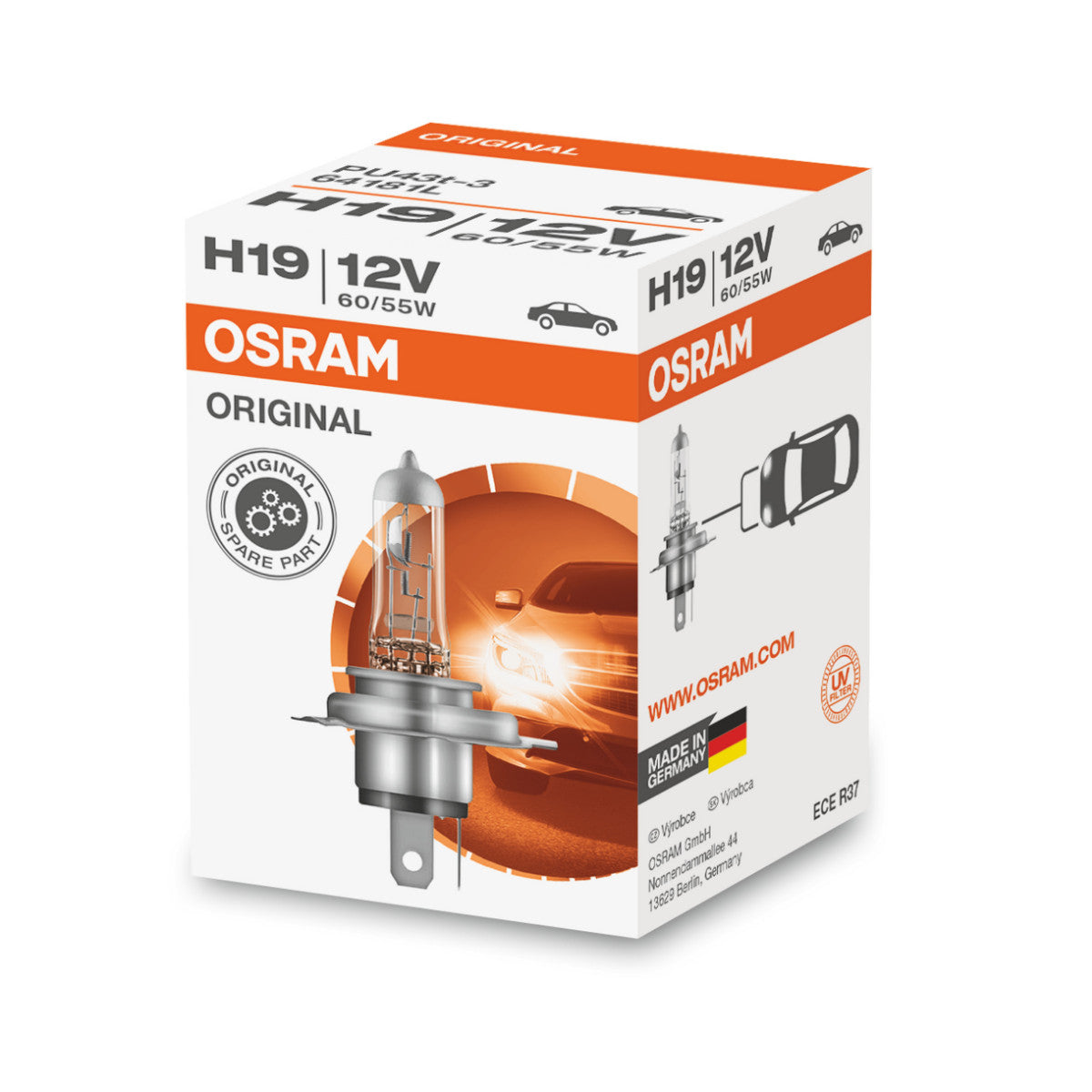 OSRAM ORIGINAL LINE - H19 - 12 V - 6055 W - Halogenstrålkastarlampa
