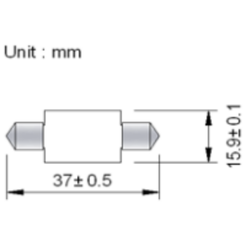 Spollampa 12V/24V 1W 37mm