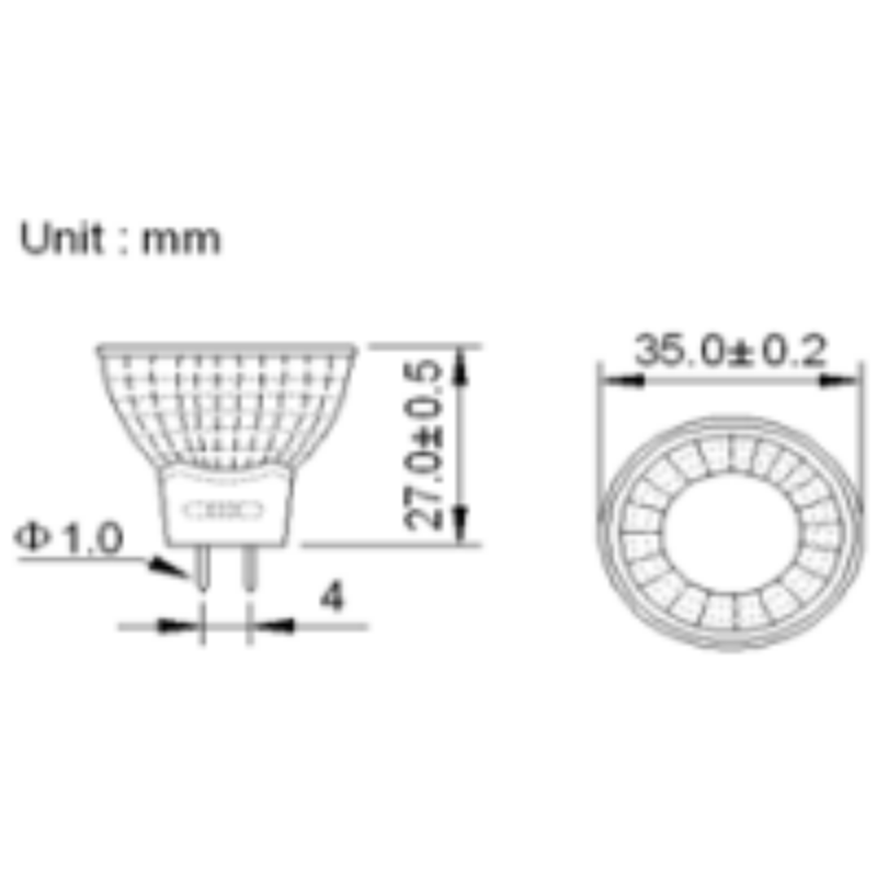 MR11 12V/24V 1W Glas