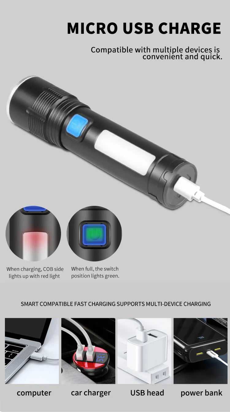 LED Ficklampa - UltraFlash XHP & COB