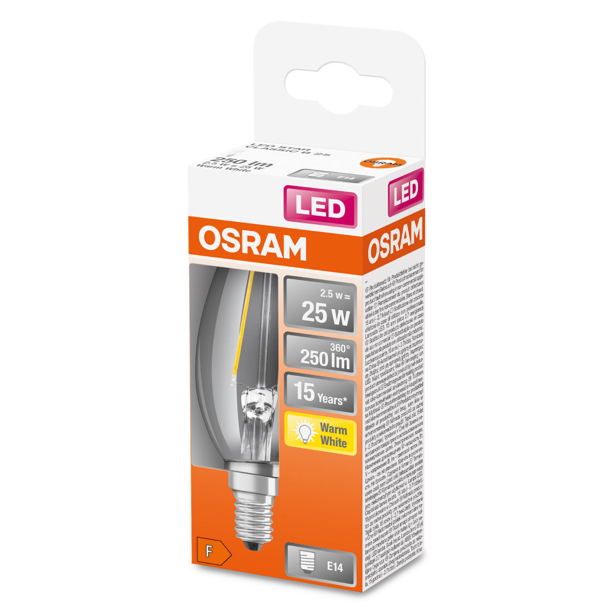 OSRAM LED-LAMPA KRONFORM KLAR (25) E14