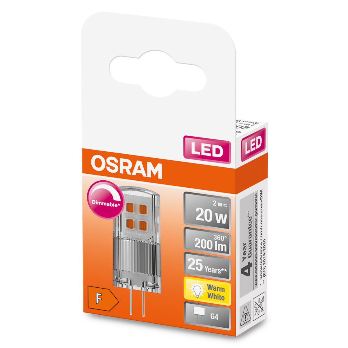 OSRAM LED-LAMPA KLAR (20) G4 DIM