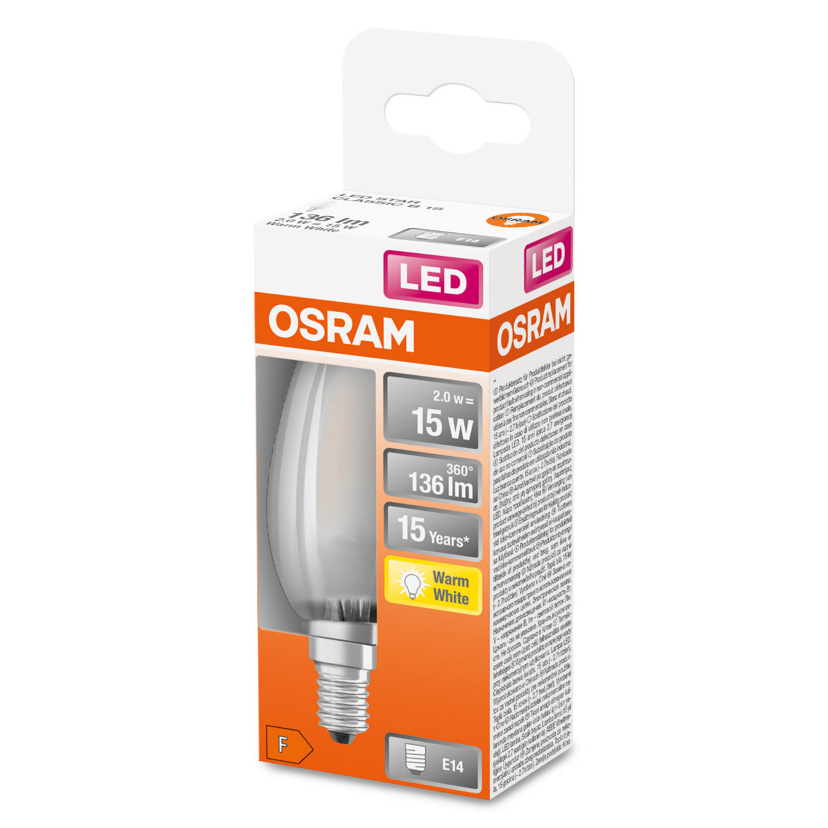 OSRAM LED-LAMPA KRONFORM MATT (15) E14