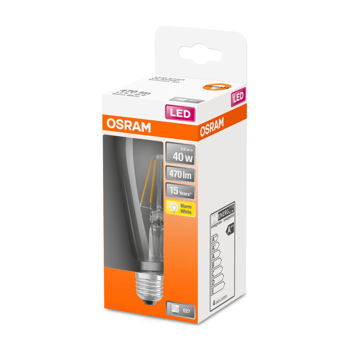 OSRAM LED-LAMPA KLAR (40) E27