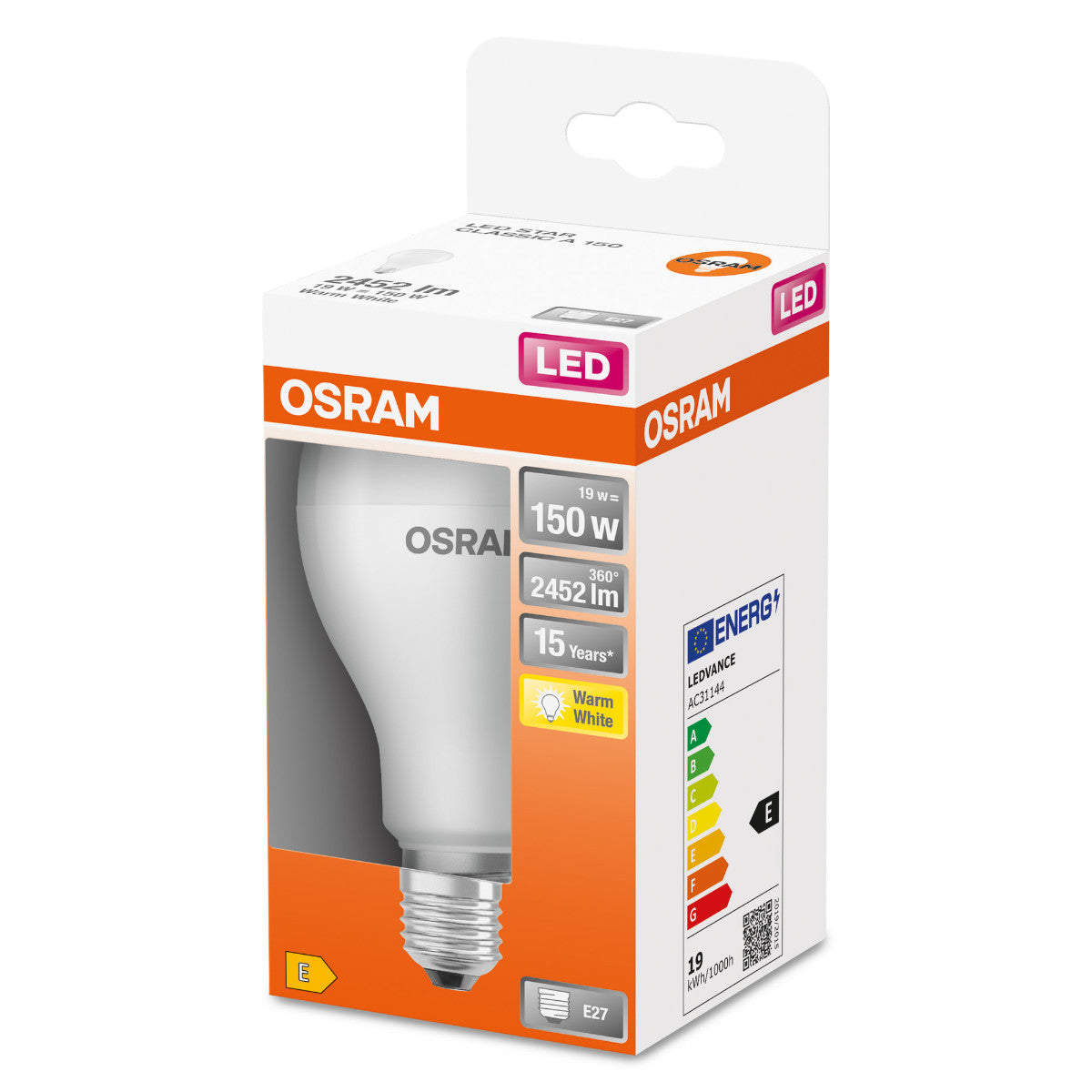 OSRAM LED-LAMPA RUND MATT (150) E27