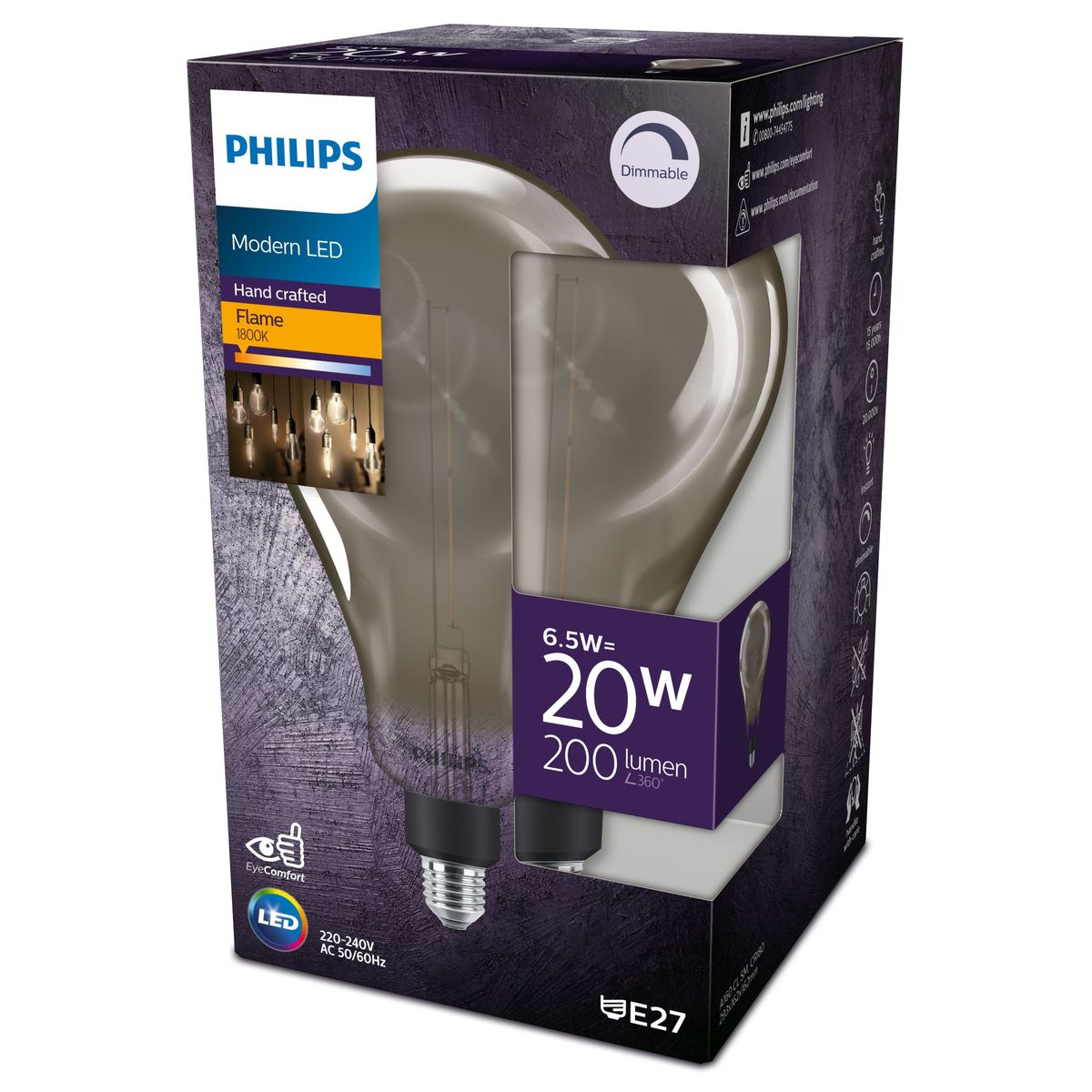 Philips - LED giant 20W E27 A160 1800K smoky D
