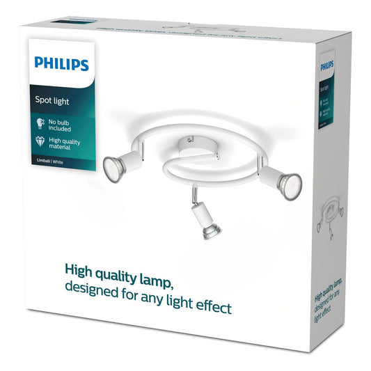 Philips - Limbali plate/spiral white 3x50W 230V