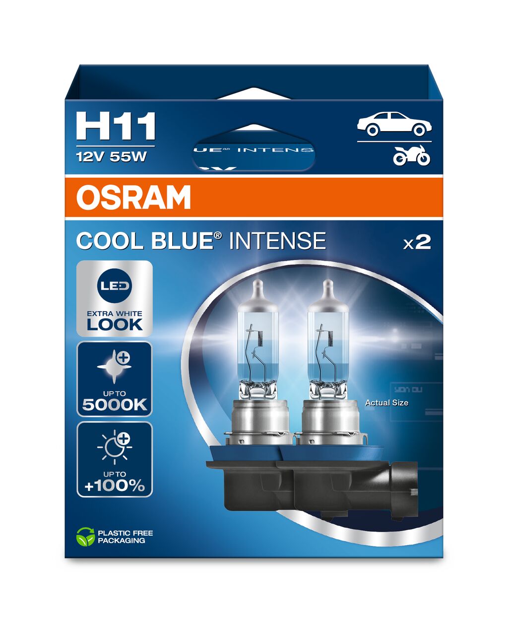 OSRAM - H11 Halogenstrålkastarlampa - 2-PACK