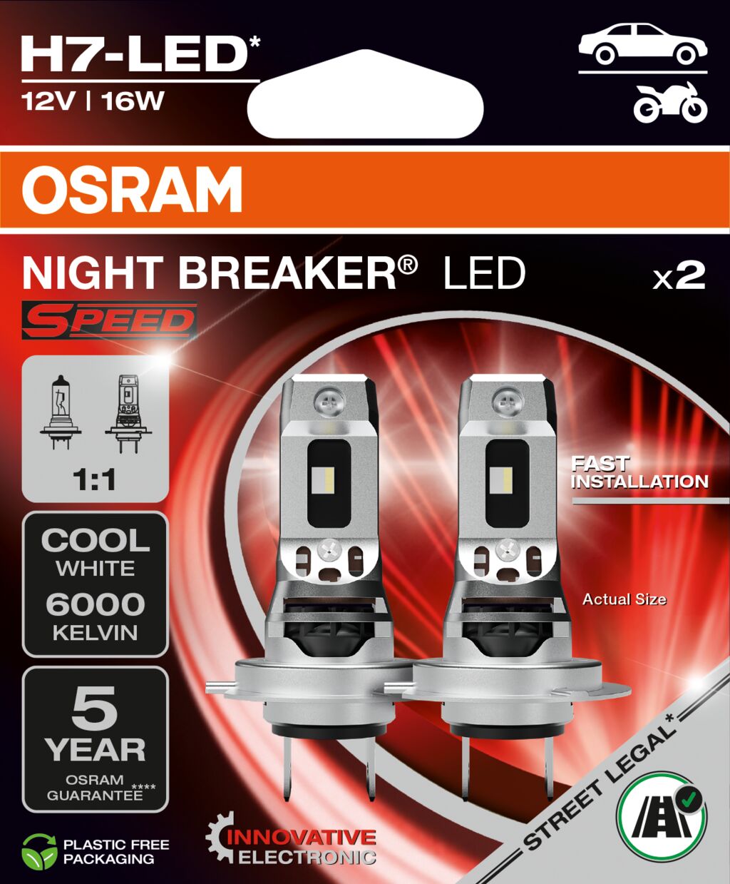 OSRAM NIGHT BREAKER LED SPEED H7 - 2-pack