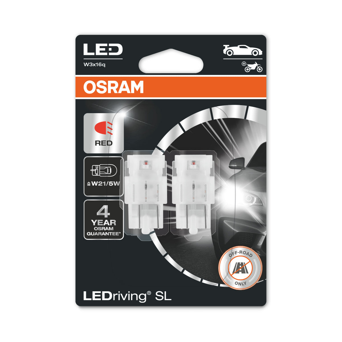 OSRAM LEDriving SL - Off-road W21-5W - röd