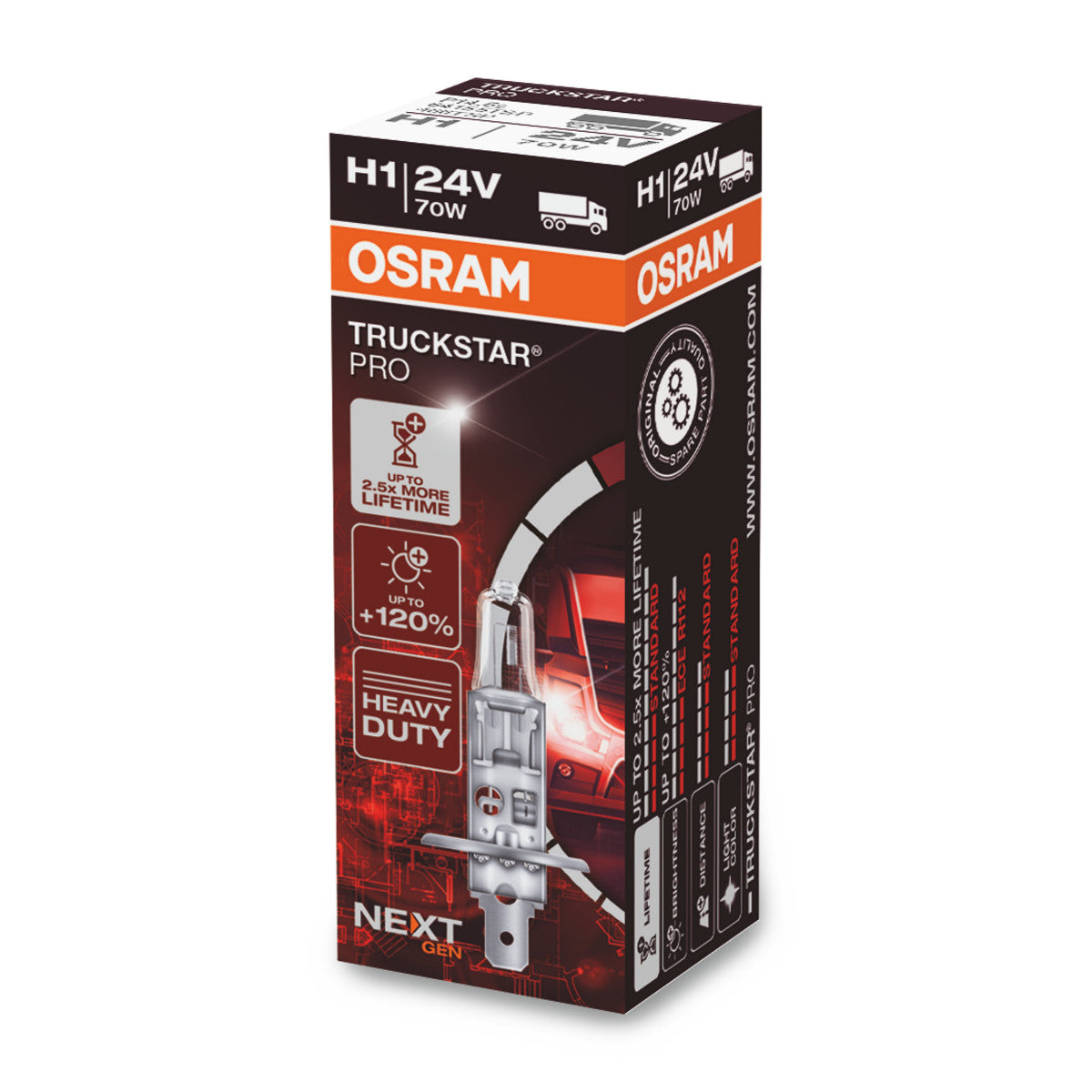 OSRAM TRUCKSTAR PRO - H1 Halogenstrålkastarlampa - 1-PACK