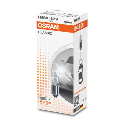 OSRAM ORIGINAL - METAL BASE - H6W Extraljuslampa