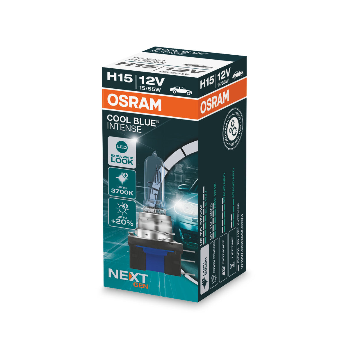 OSRAM - H15 Halogenstrålkastarlampa - Folding box - 1-PACK