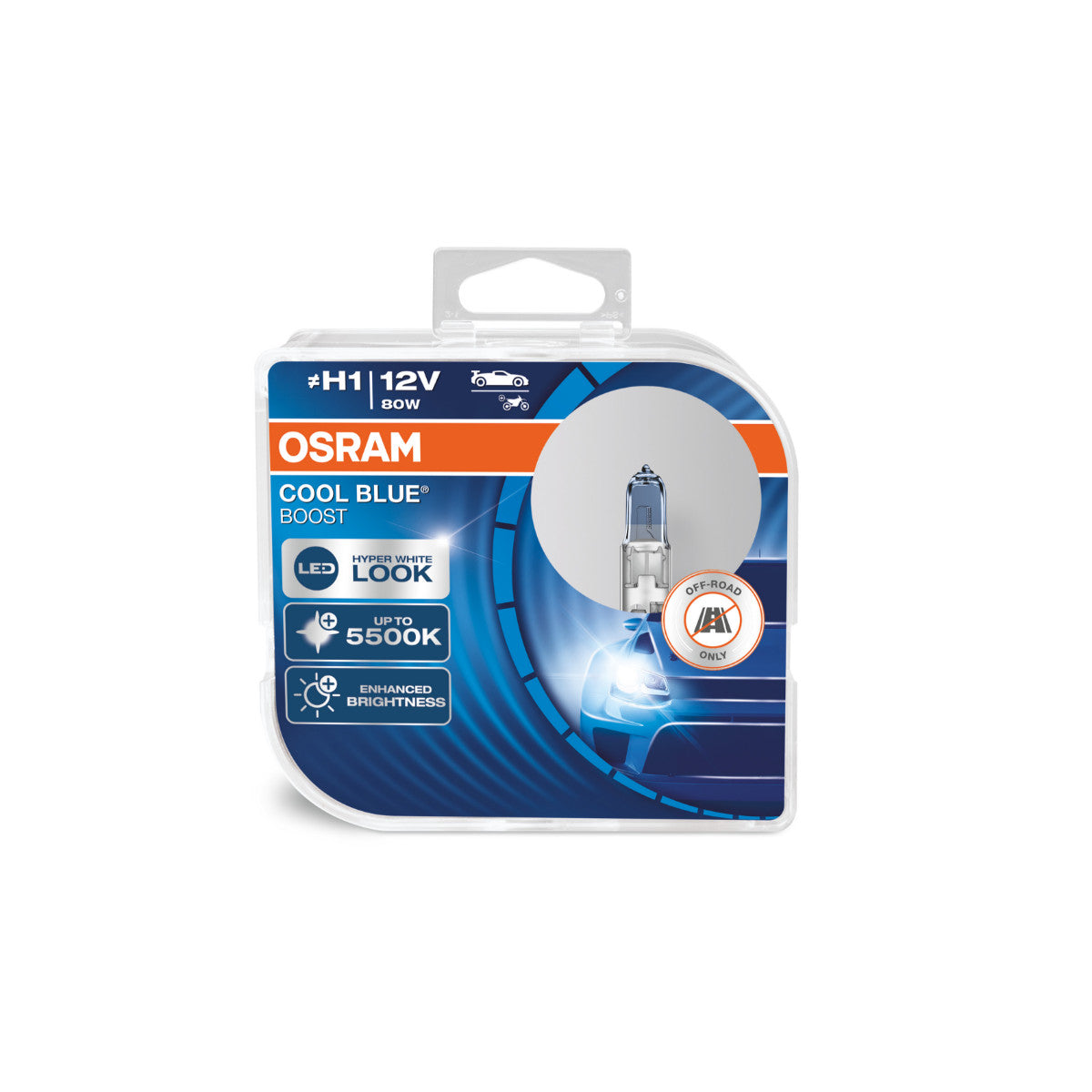 OSRAM COOL BLUE BOOST - Off-road H1 Halogenstrålkastarlampa - 2-PACK