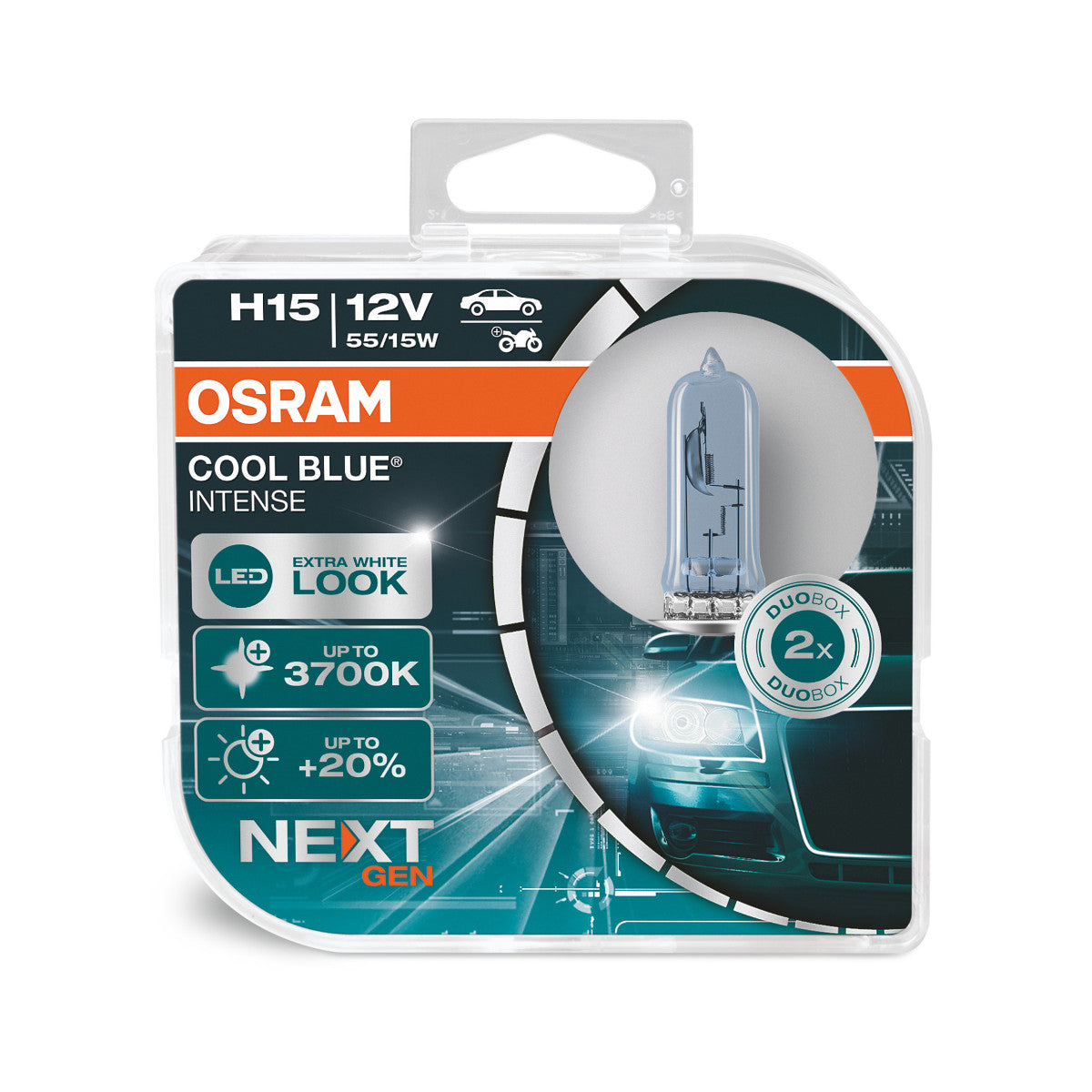 OSRAM - H15 Halogenstrålkastarlampa - Duo box - 2-PACK