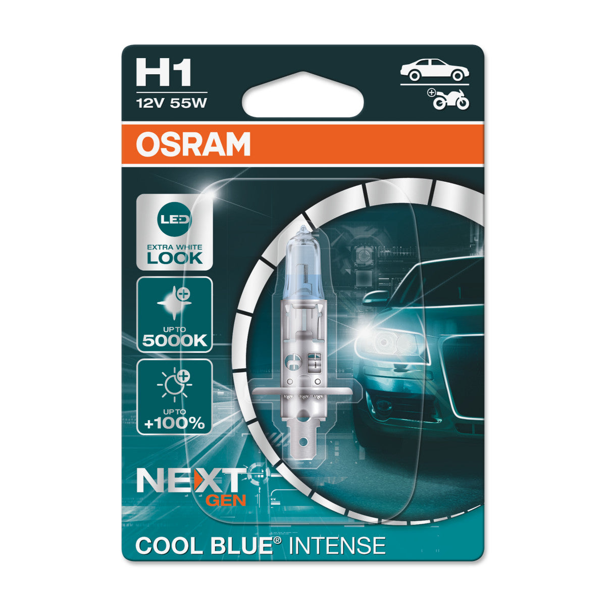 OSRAM - H1 Halogenstrålkastarlampa - Singel blister - 1-PACK