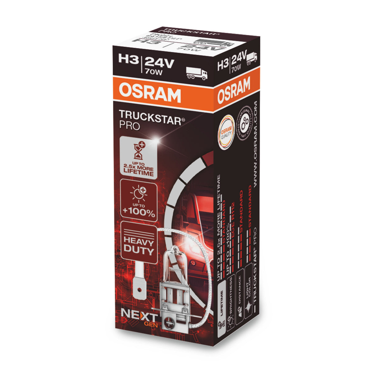 OSRAM TRUCKSTAR PRO - H3 Halogenstrålkastarlampa - 1-PACK