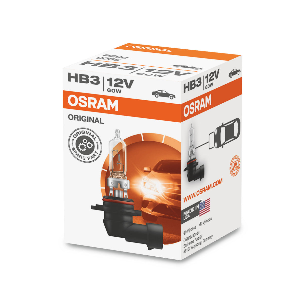 OSRAM ORIGINAL LINE - HB3 - 12 V - 60 W - Halogenstrålkastarlampa