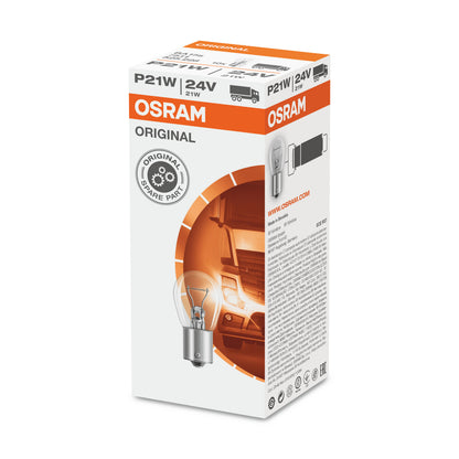 OSRAM ORIGINAL - METAL BASE - P21W - 24V Extraljuslampa