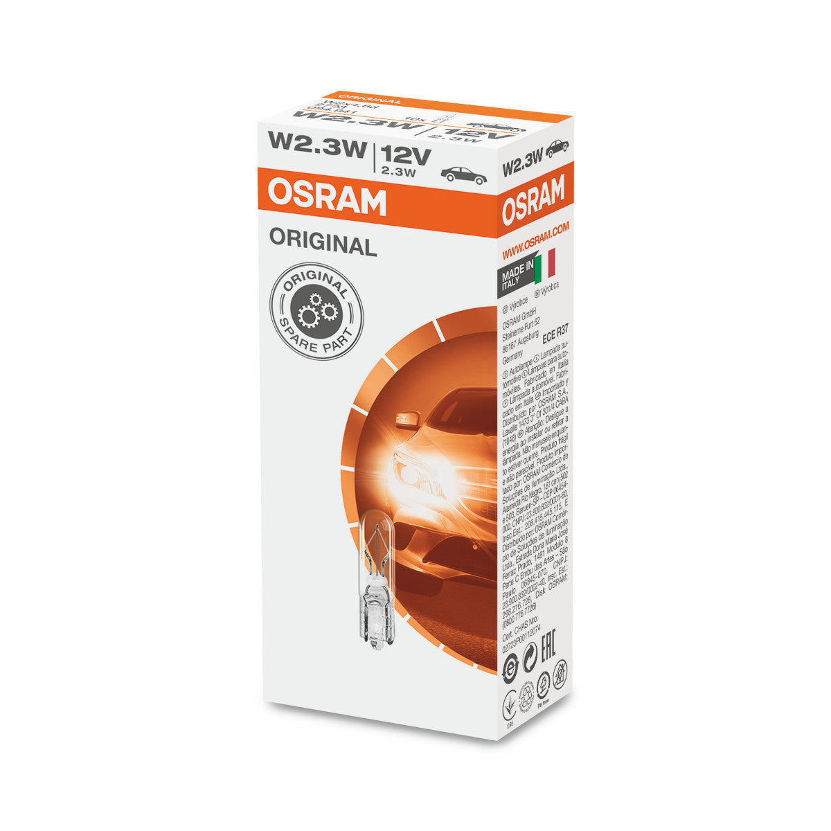 OSRAM ORIGINAL - WEDGE BASE - 2 -3W - 12V Extraljuslampa