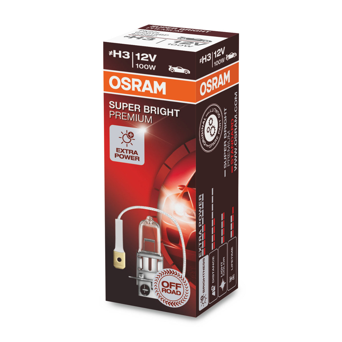 OSRAM SUPER BRIGHT PREMIUM - SUPER BRIGHT - Off-road H3 - PK22s Halogenstrålkastarlampa